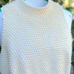 Vintage Couture Pearl Beaded Top, Size 4-6